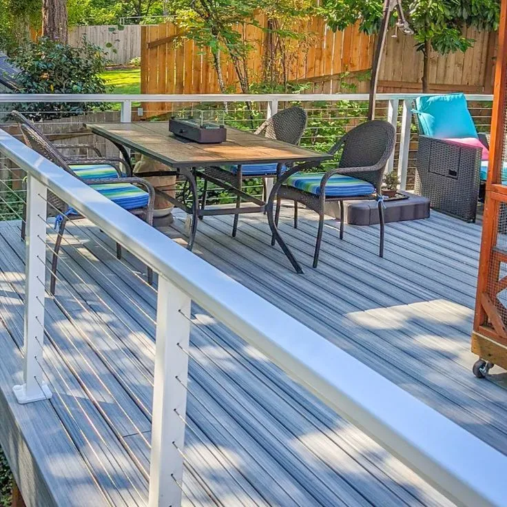 Composite Deck Railing Idea - Cable Railing with Composite Frames