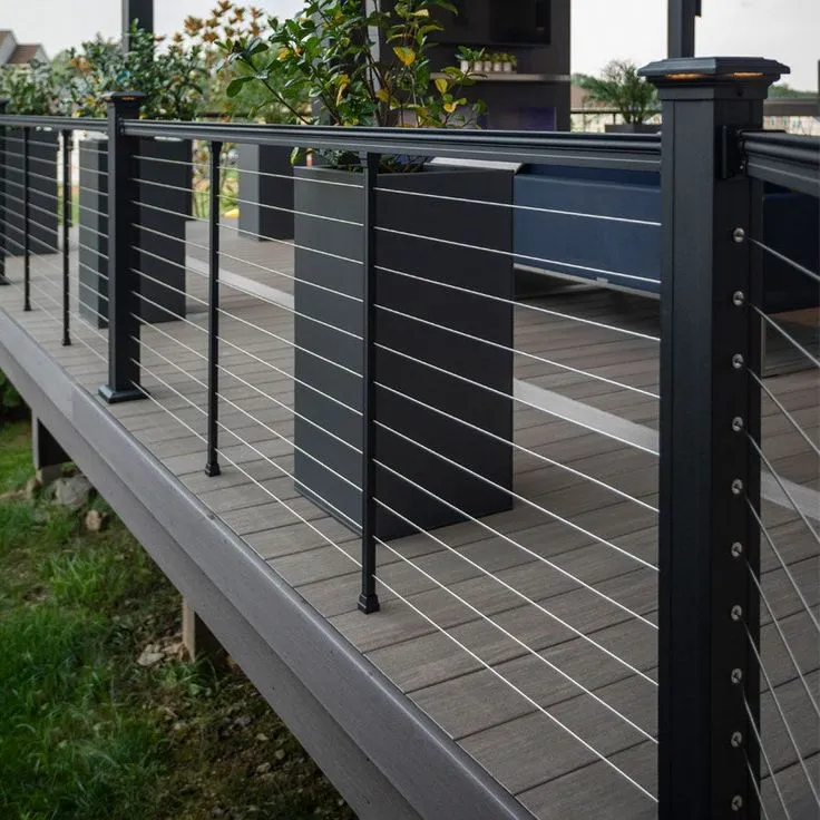 Composite Deck Railing Idea - Cable Railing with Composite Frames_2
