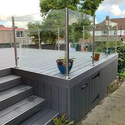 Composite Deck Railing Idea - Glass Panel Railing for Uninterrupted Views