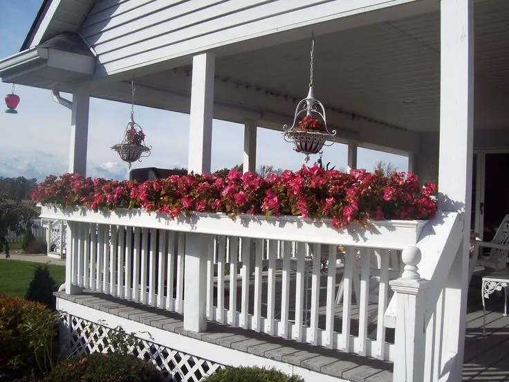 Composite Deck Railing Idea - Integrated Planter Box Railings