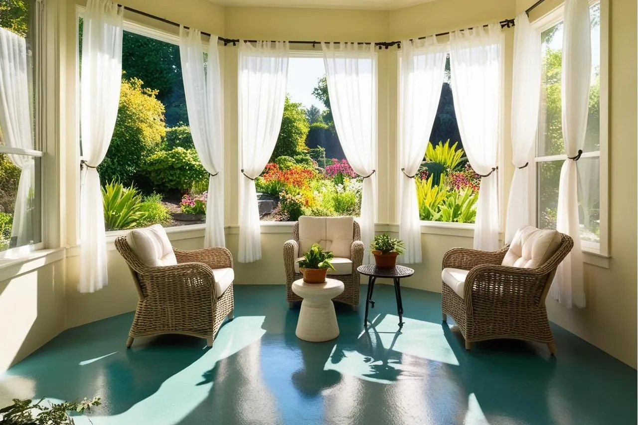 sunroom flooring idea_painted concrete
