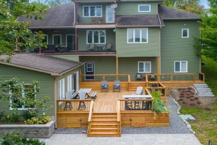 Front Porch Deck Ideas - Raised Front Porch with Stairs