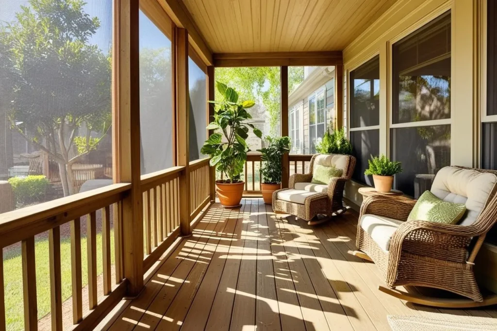Front Deck Ideas - Screened-In Front Porch Deck