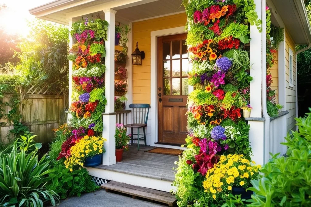 Front Deck Ideas - Small Front Porch with Vertical Gardens