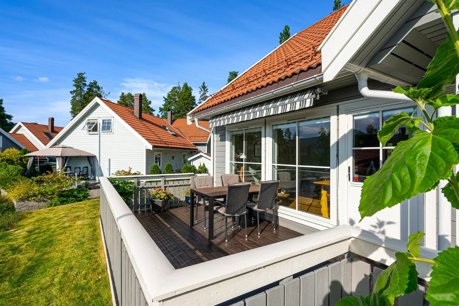 a deck for outdoor entertainment