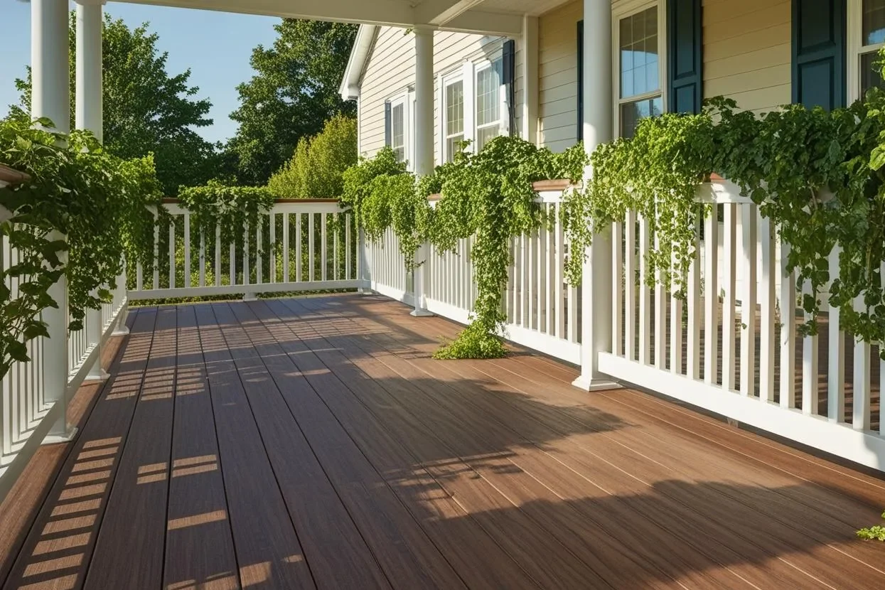 a house porch with wpc decking