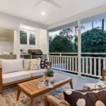 an indoor area with deck and furnitures