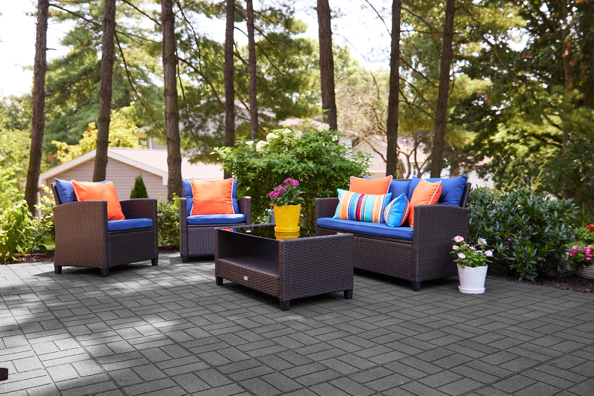 backyard floor ideas - Recycled Rubber Pavers