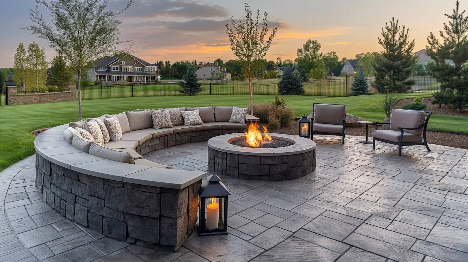 backyard floor ideas - Stamped Concrete Overlay