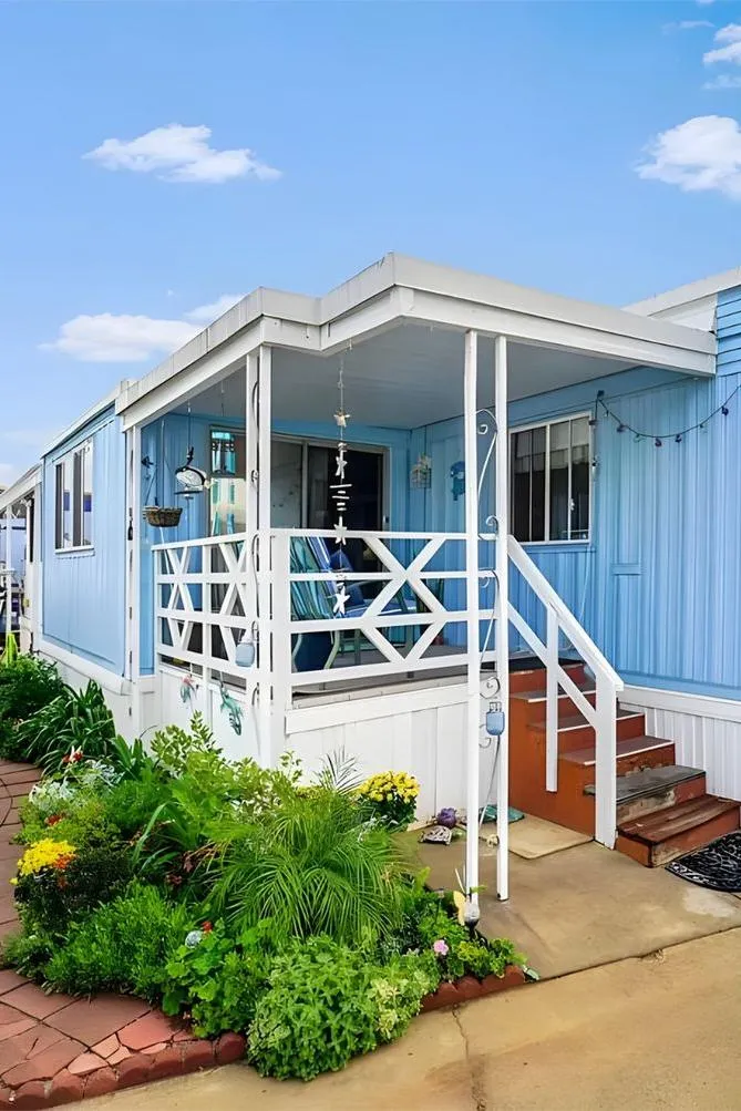 Mobile Home Porch Ideas - Coastal-Inspired Porch with Light Colors