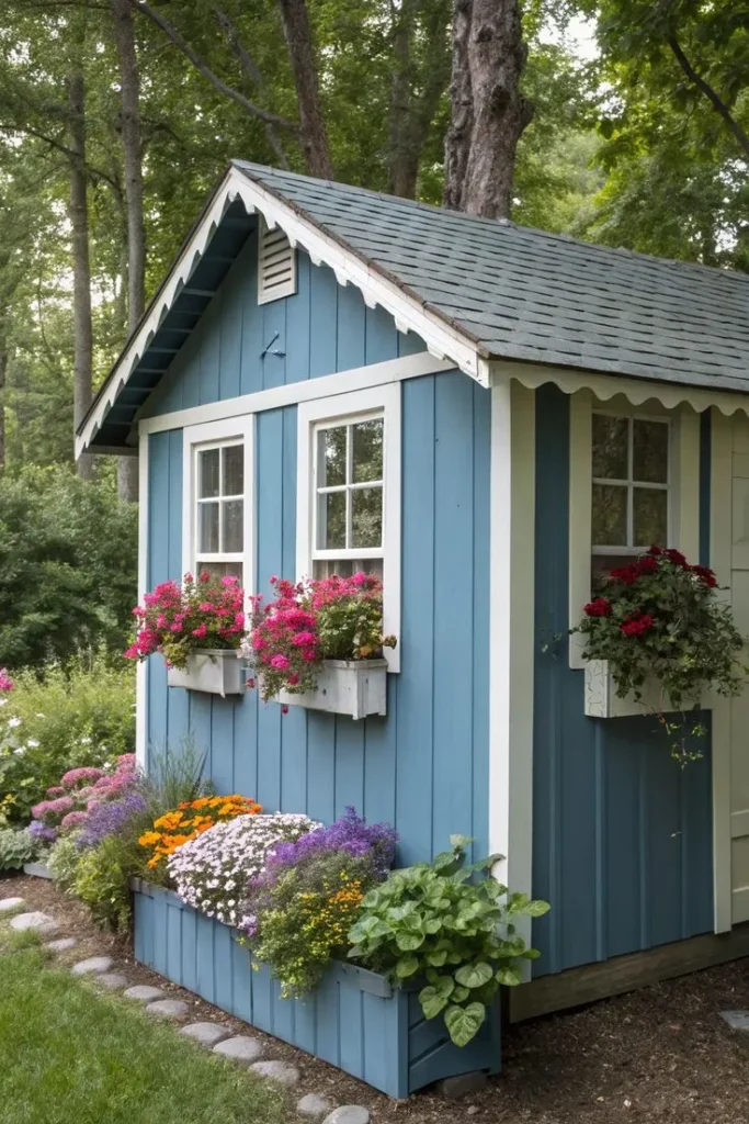 Garden Shed Color Ideas - Dusty Blue or Muted Teal