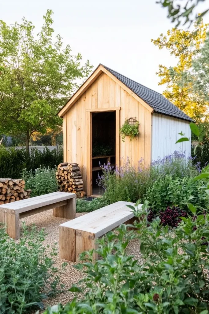 Garden Shed Color Ideas - Natural Wood Stain