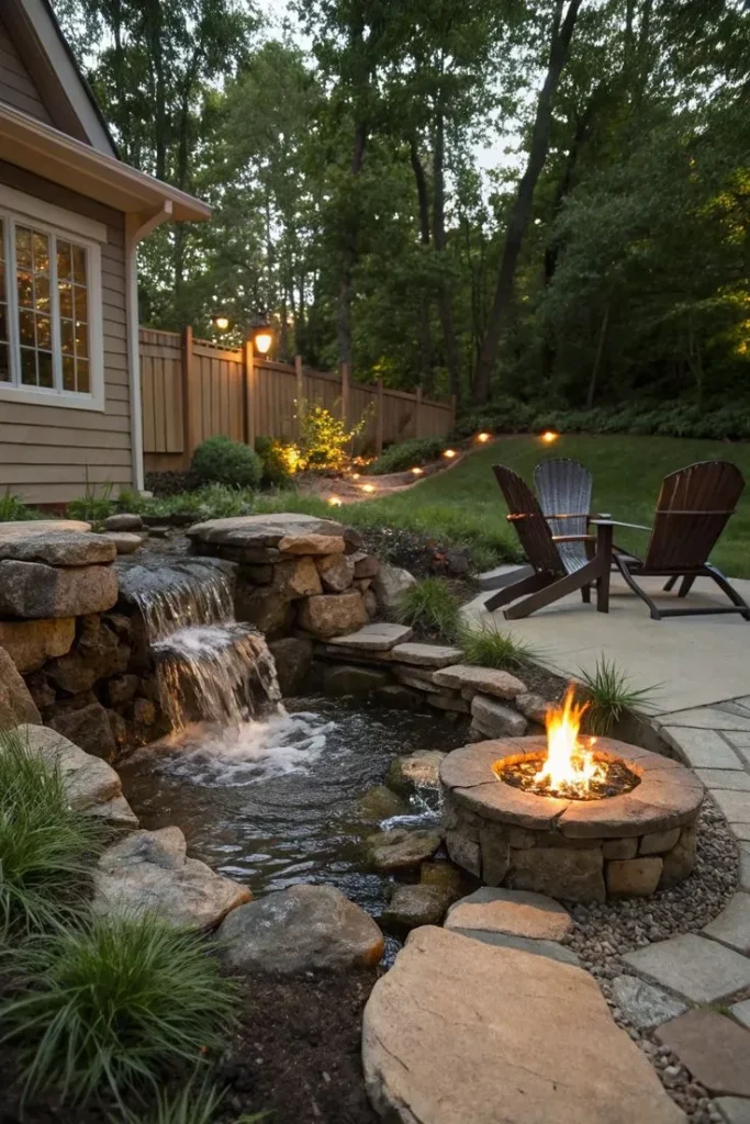 Garden Pond Ideas - Pond with Waterfall Feature