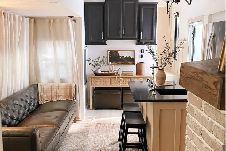 Mobile Home Remodel Ideas - add curtains