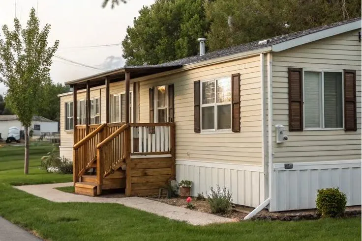 Mobile Home Remodel Ideas - add skirting stair or plants