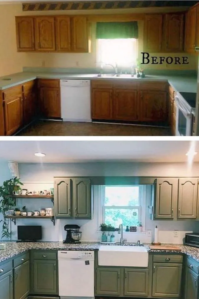 Mobile Home Remodel Ideas - paint cabinets