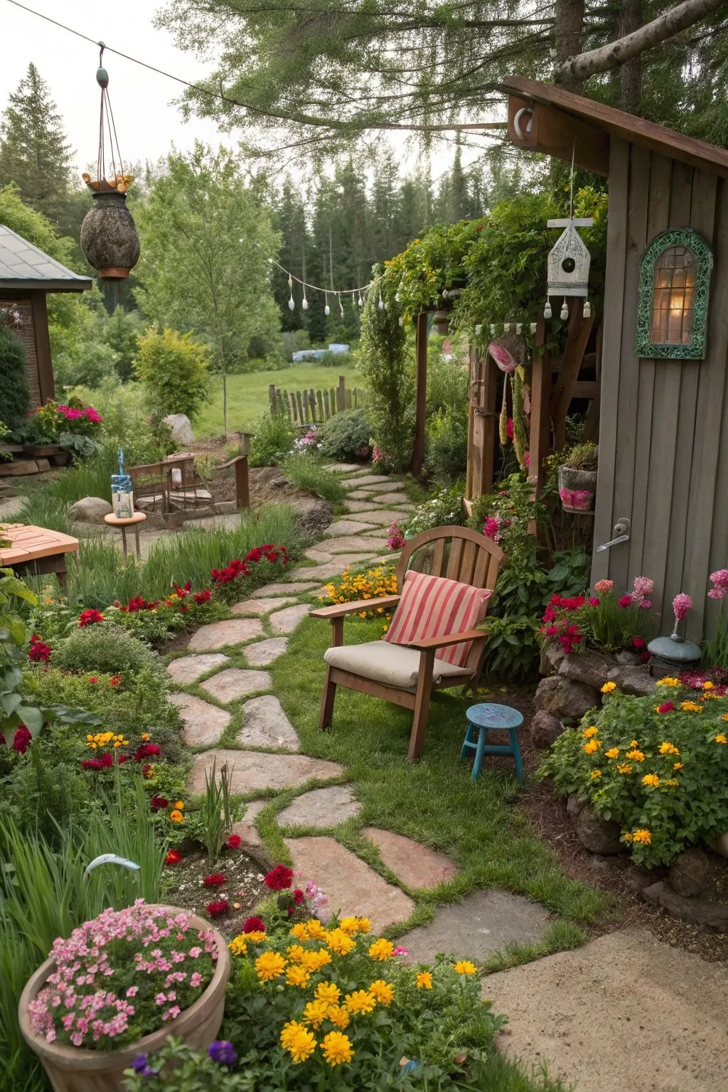 Wildflower Garden Ideas-Backyard Wildflower Retreat Zone