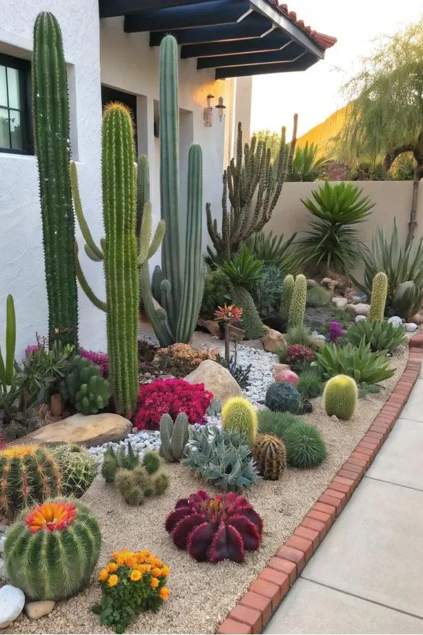 Cactus Garden Ideas - Cactus Walkway Borders