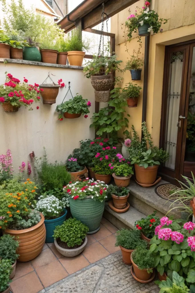 Potted Plants in Garden