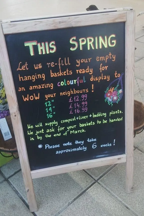 Garden Center Signage Ideas-Seasonal Promotion Boards
