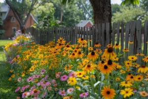a shaded wildflower garden