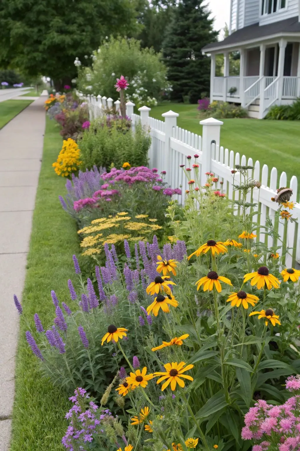 Wildflower Garden Ideas-Wildflower Border Along Fences or Paths