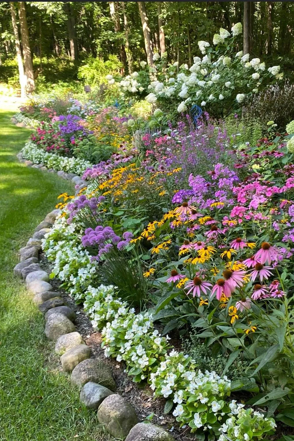 Wildflower Garden Ideas-Wildflower Garden Bed with Structured Edging