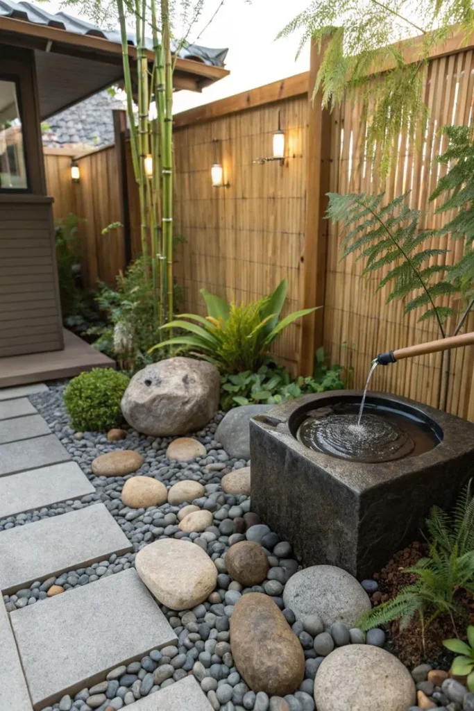 Zen Garden Idea-Zen Garden with Bamboo Fence