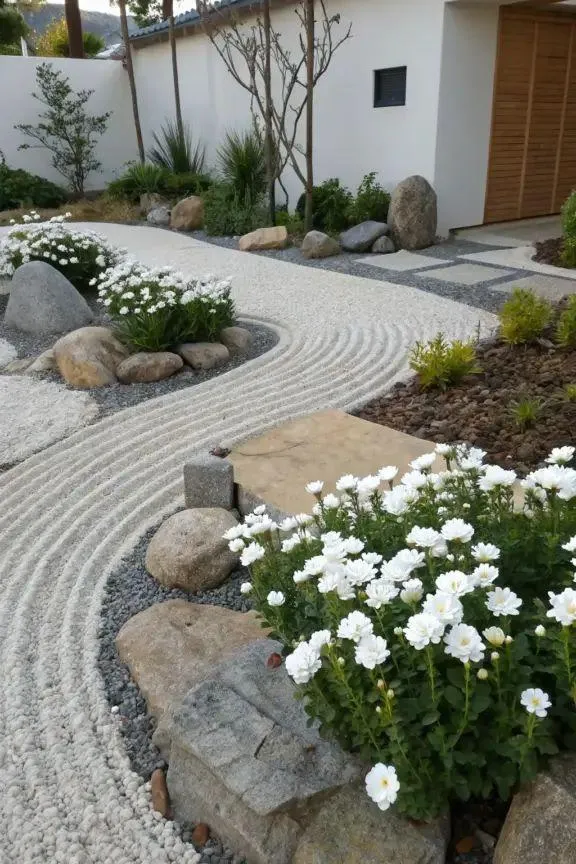 Zen Garden Idea-Zen Garden with Gravel Rake Path