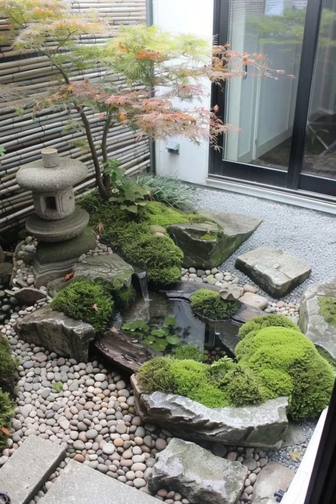 zen garden idea-Zen Garden with Natural Borders