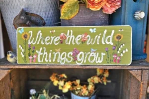 a garden center welcoming sign