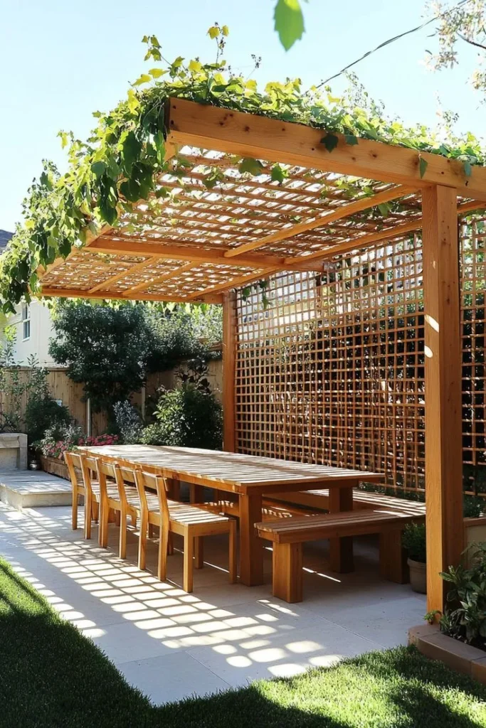 pergola or trellis in garden