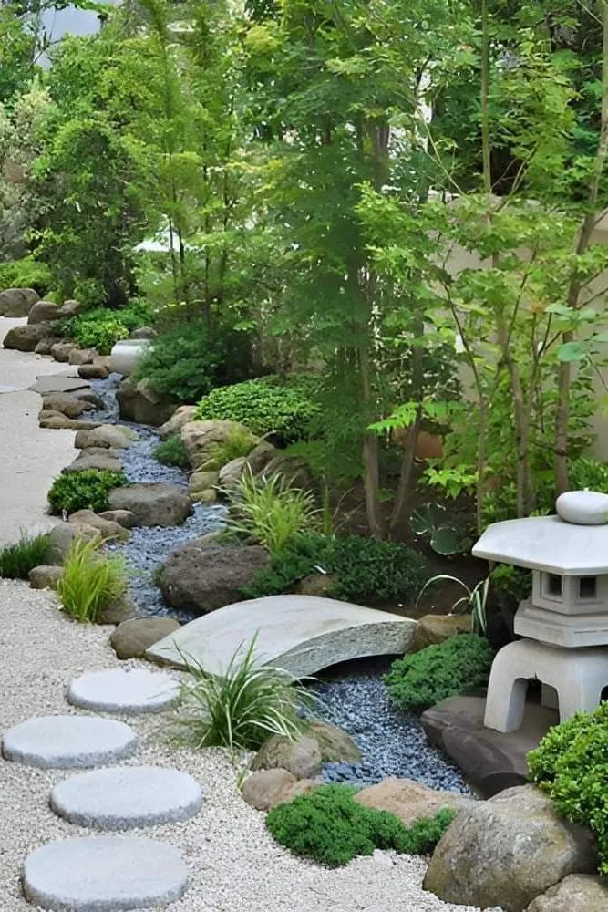 zen garden idea-zen garden with plants