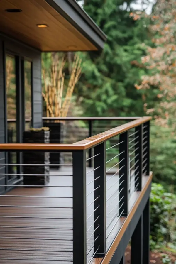 Balcony Railing Ideas-Cable Railings