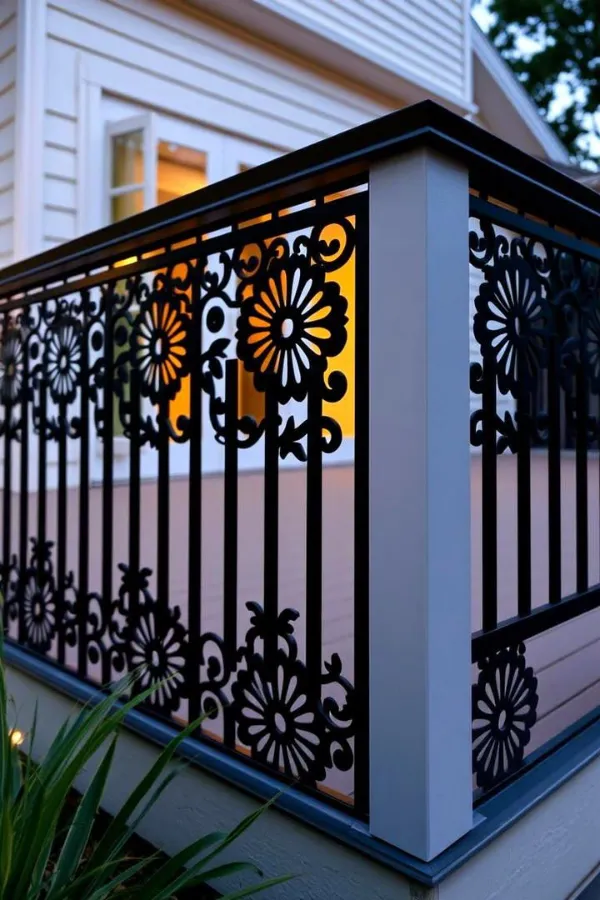 Balcony Railing Ideas-Decorative Laser-Cut Panels