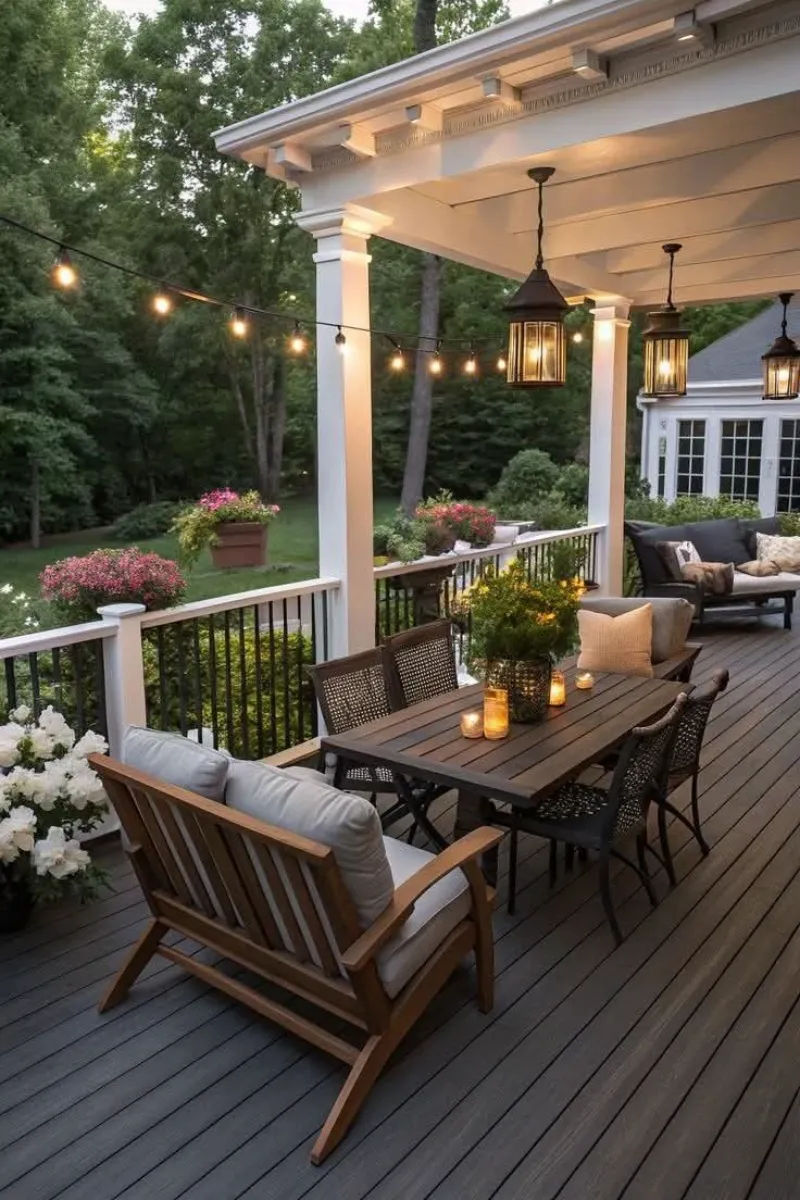 back porch ideas in modern wooden texture