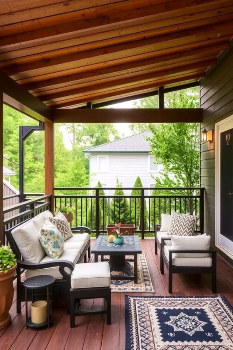 covered patio ideas create an outdoor living room