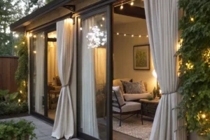 grommet-top drapery for sliding patio doors