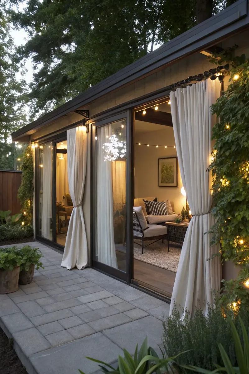 grommet-top drapery ideas for sliding patio doors