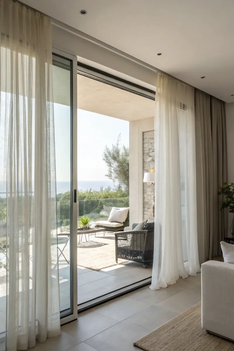 layered drapery ideas for sliding patio doors