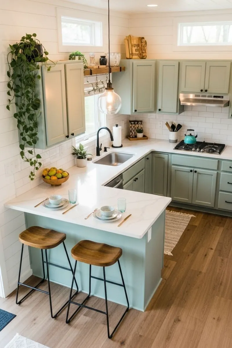 mobile home kitchen ideas with compact furnitures