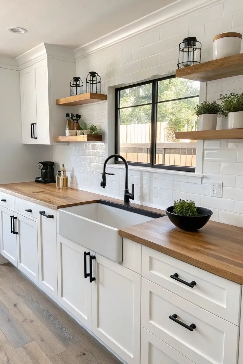 mobile home kitchen ideas with light color schema