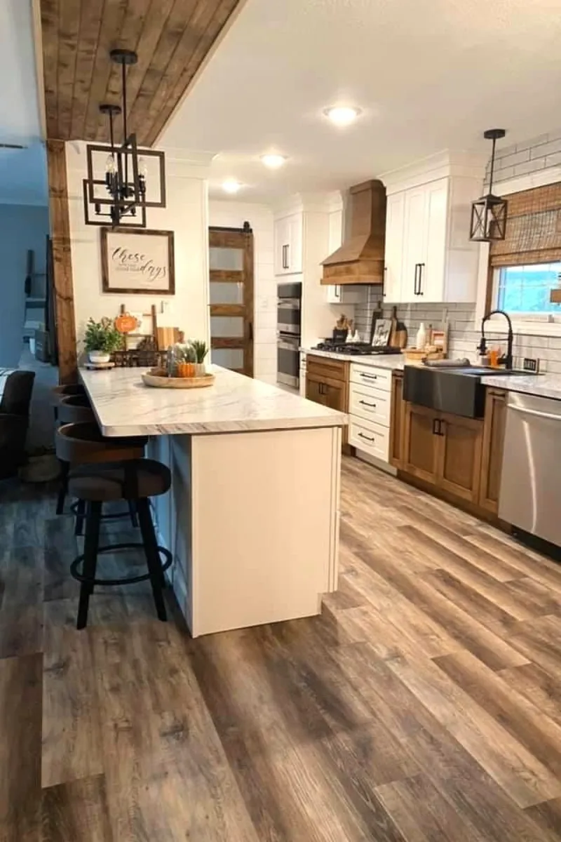mobile home kitchen ideas with reflective surface