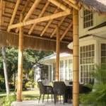 patio roof ideas with bamboo reed covering