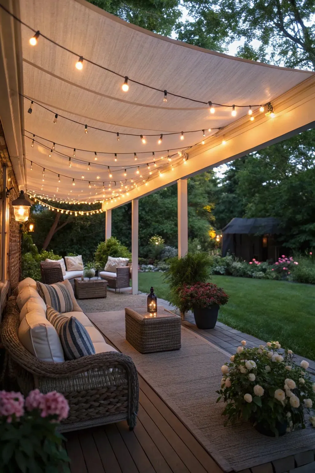 patio roof ideas with canvas tarp canopy
