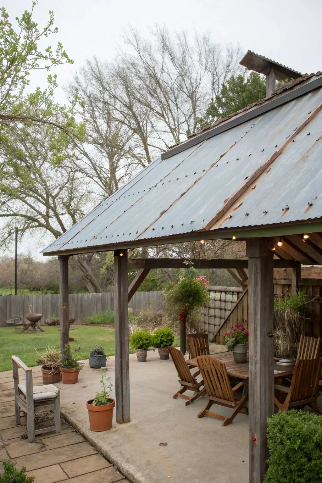 patio roof ideas with recycled metal