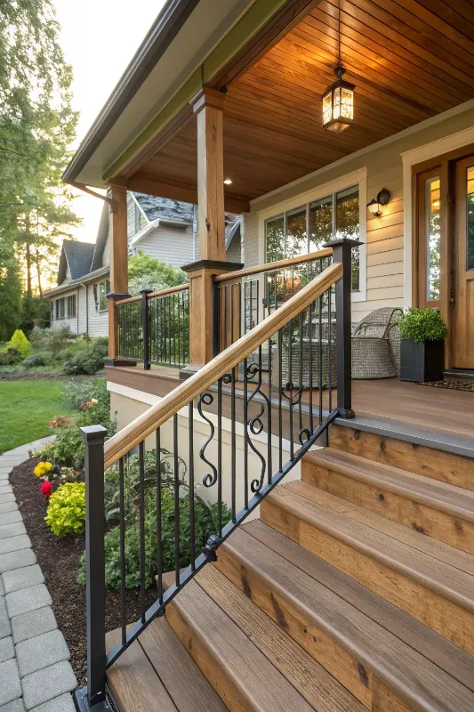 porch railing ideas iron railings with decorative details