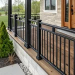 porch railing ideas with modern metal railings