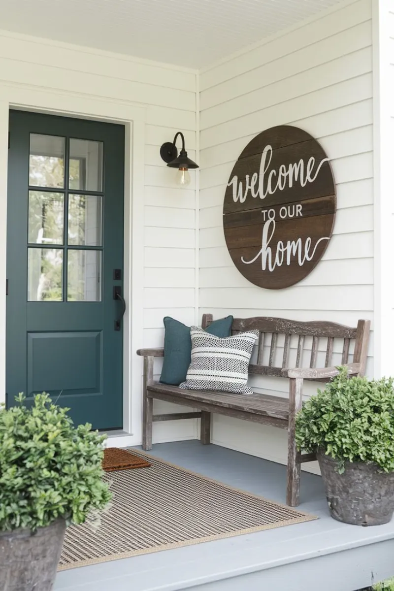small front porch decor ideas with sign painting
