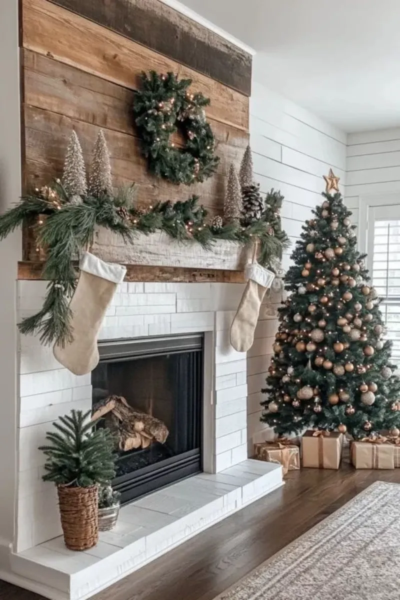 christmas living room decor ideas with diy garland